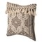 16" Handwoven Cotton Throw Pillow Cover with Traditional Pattern and Tasseled Top